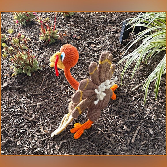 Turkey Tom Handmade Thanksgiving Fall Autumn Home Decor Wired-Frame Body - New - Picture 5 of 11